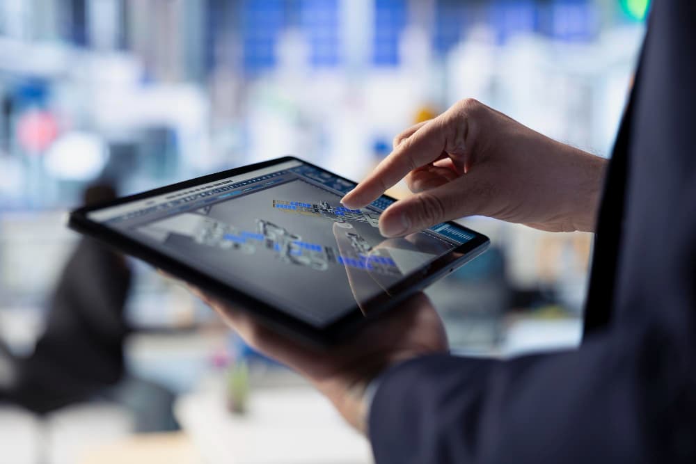 rastreamento de ativos em um tablet